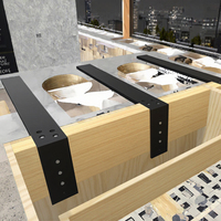 Table pliante à un seul côté en acier au carbone Q235 de la marque Hongtai, support de montage triangulaire réglable, revêtement en poudre noire