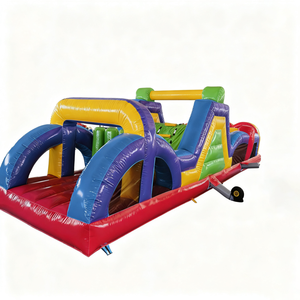 Parcours d'obstacles gonflable commercial avec mur d'<span class=keywords><strong>escalade</strong></span>, équipement de terrain de jeu extérieur pour enfants, matériau PVC - Product Image 5
