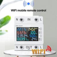 KWS-302WF Voltmeter Digital pengukur energi 0-9999KWH meteran daya rel Din KWH Meter AC170-300V tampilan LED voltase Meter