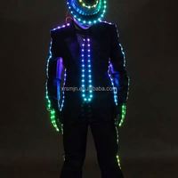 Veste LED RVB pleine couleur à pixels, Costume de danse, Tenue de performance Tron pour scène, salle de bal, danse lumineuse, tenue de soirée