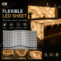 Feuille LED flexible DC24V 242LED 28W ultra-mince découpable pour éclairage de fond de comptoir en onyx, marbre ou pierre, et éclairage mural