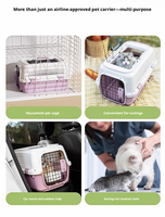 Cage de transport pour animaux de compagnie, pliable, en plastique rigide, portable, pour chat et chien, pour les voyages en voiture, en plein air, conforme à la norme IATA, avec bol, 3 tailles