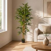 Plante artificielle en pot de bambou pour salon, bureau, patio, toile de fond d'événement, hall commercial et rénovation paysagère