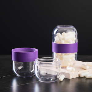 Premium Einzigartige Kunststoff-Kapselbehälter Nahrungsergänzungsmittel-Flasche Verpackung 60ml 2oz Weithalsflasche Klare Pillenflaschen Leer mit Deckeln - Product Image 1