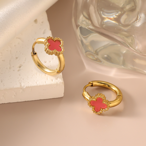 Pendientes <span class=keywords><strong>de</strong></span> Aro <span class=keywords><strong>de</strong></span> Acero Inoxidable con Baño <span class=keywords><strong>de</strong></span> <span class=keywords><strong>Oro</strong></span> <span class=keywords><strong>de</strong></span> 18K, Estilo Francés Vintage, Delicados, Resistentes al Agua y con Retención <span class=keywords><strong>de</strong></span> Color, Ideales para Regalo, Venta al por Mayor - Product Image 4