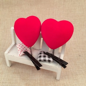 Valentine's Day Hair Accessories Red Velvet Heart Hair <b>Clips</b> Shaking Plush Toy with <b>Spring</b> Hairpin Perfect Gift Idea - Product Image 4