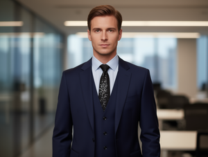 Cravatta con Paillettes e Cerniera 7,5cm*35cm Nera Accessorio per Completo da Uomo - Product Image 2