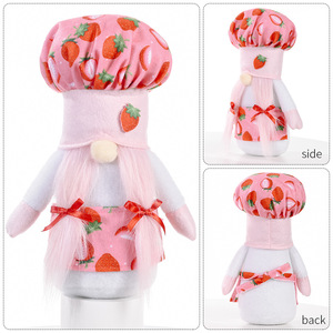 Nouveau produit transfrontalier pour la Fête des Mères : Figurine Rudolph en forme de chapeau de chef fraise pour la décoration intérieure et les vitrines - Product Image 4