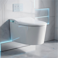 Toilette intelligente électronique murale haut de gamme avec écran LED, bidet intelligent pour la construction de villas de luxe