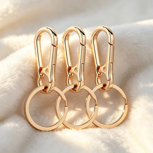 Multi-purpose Golden Snap Hook Keyring Solid Metal <b>Key</b> Chain Clip Hardware Accessory For Car <b>Keys</b> Handbag Decoration - Product Image 4