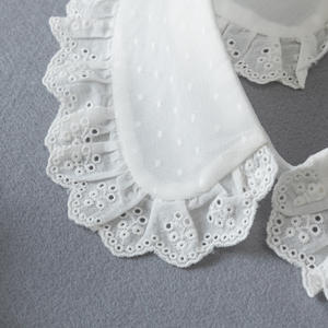 Cuello falso de alta calidad, cuello de encaje blanco de algodón bordado de pie para camisa de mujer - Product Image 5