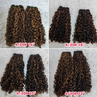 Letsfly 11A Lot de Cheveux Humains Bouclés Pixie Double Drawn Noir Naturel 10-26 Pouces Pointes Pleines Trame Double