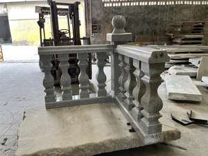 מעקות גרניט לבן-אפור טבעי יפהפה וזול לחצר, למרפסת, למדרגות ולמעקות מדרגות, מגולפים בעבודת יד. - Product Image 5