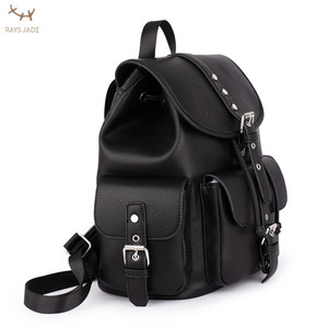 Unisex Custom Designed Laptop Shoulder Bag Gym Sports Pebble Faux Leather <strong>Studs</strong> Drawstring Flap <strong>Backpack</strong> for Women Men Teens - Product Image 2