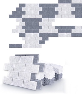 Paneles decorativos de ladrillo acústico autoadhesivo de <span class=keywords><strong>Luna</strong></span> y gris plateado, bloqueador de ruido, azulejos de pared de fieltro para el hogar, oficina y sala de juegos - Product Image 1