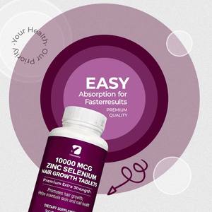 10000mcg Zinc Selenio Tabletas <span class=keywords><strong>para</strong></span> <span class=keywords><strong>el</strong></span> crecimiento del cabello Fábrica Suplemento <span class=keywords><strong>para</strong></span> la salud del cabello y la piel 365 Tabletas nutricionales - Product Image 5