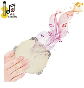 2024 nouveau 6 pouces en peau de mouton personnalisé instruments de musique peau de mouton tambourin portable <span class=keywords><strong>percussion</strong></span> métal cloches pour mariage à l'église - Product Image 5