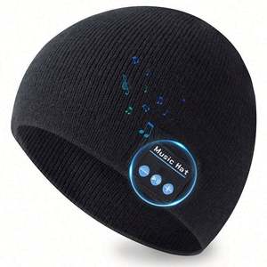 Bonnet tricoté Bluetooth sans fil musical unisexe avec lampe frontale intégrée pour l'hiver en extérieur – Idéal pour l'image d'entreprise - Product Image 1