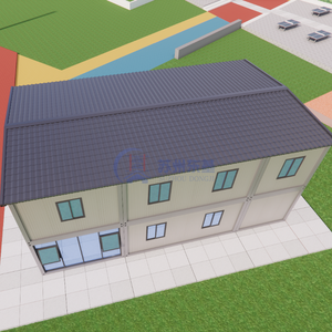 Contenitore prefabbricato grande edificio per uffici scolastici a doppio strato con gli occhiali da parete modulare case progetto di costruzione - Product Image 4
