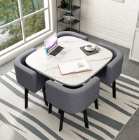 Meubles de maison design de chaise de salle à manger 4 places en métal moderne peu encombrante