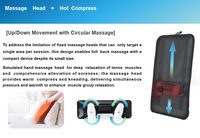 Coussin de massage Shiatsu chauffant et roulant 3D flexible avec design ergonomique, contrôle de la minuterie et support deux-en-un