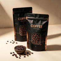 Sachet Doypack Personnalisé Mat pour Café Filtré avec Fermeture Éclair et Fenêtre, Qualité Alimentaire, Refermable, Vente en Gros Usine