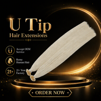 Extensions de cheveux humains à pointe en U, kératine pré-collée, cuticules alignées, kératine Remy, lisses