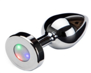 LED colorati giocattoli del sesso anale Butt <span class=keywords><strong>Plug</strong></span> con pietre di cristallo <span class=keywords><strong>vendita</strong></span> calda vibratore <span class=keywords><strong>Plug</strong></span> anale in Silicone - Product Image 1