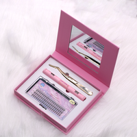 Kit d'extension de cils DIY - Clusters de cils en ruban, cils moelleux et vaporeux, extensions de cils DIY avec applicateur pour usage domestique