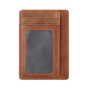 RFID Blocking <strong>Small</strong> <strong>Cards</strong> Holder Vintage Genuine Leather Slim Credit <strong>Cards</strong> <strong>Wallet</strong> - Product Image 2