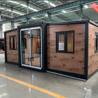 Maison conteneur extensible à double aile économique pour l'hébergement portable du personnel dans les camps de construction isolés