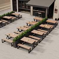 Vente en gros Ensemble de tables et de chaises de restaurant commercial en plein air Bancs de parc et de jardin Table de centre commercial avec banc