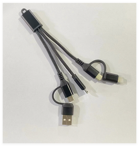 Câble de charge multifonctionnel pour porte-clés avec double entrée (<span class=keywords><strong>USB</strong></span> + Type-C), câble de charge rapide tout-en-un 3-en-1 / 4-en-1 / 6-en-1 - Product Image 6