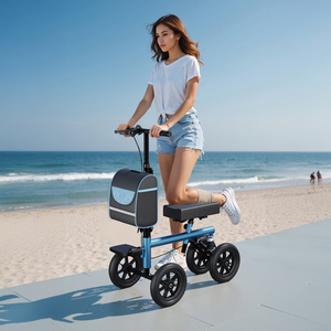 Andador de Rodilla de Acero al Carbono con Ruedas de 10 Pulgadas, Plegable en un Segundo, Ayuda de Movilidad, Capacidad de 136 kg para Recuperación de Lesiones en el Pie - Product Image 1