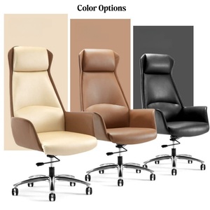 Silla Ejecutiva Giratoria de Oficina Moderna con Respaldo Alto de Cuero para Conferencias, Muebles de Oficina - Product Image 6