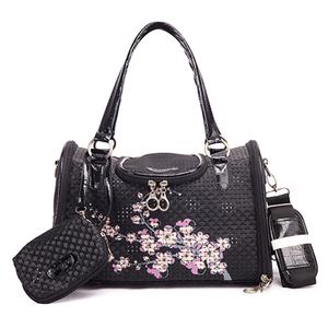 Retro çiçek nakış su geçirmez örgü Pet köpek araba taşıyıcı - Product Image 5