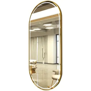Floor-standing single-sided double-sided mirror table for barber shop salon hair salon with led light hair dressing mirror