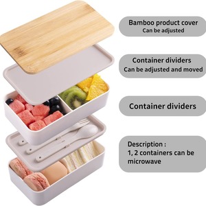 Japanese-style Camping Lunch Box Frame Insulation Double-layer Large-capacity <strong>Microwave</strong> Plastic Fresh-keeping Bento Box <strong>Set</strong> - Product Image 4