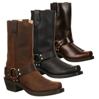 Bottes pour homme de style nouveau, durables, en cuir PU marron, bottes de cow-boy western, bottes Martin pour les occasions spéciales