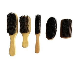 Personalizable 360 Magic Wood Hair Wave Salon Cepillo de pelo Narrow Club Palm con cerdas duras medianas y suaves Ionic Bamboo Nylon en caja - Product Image 6