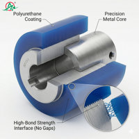 Roue personnalisée en PU résistant à l'usure Roues à rouleaux revêtues de polyuréthane Petite roue de chargement