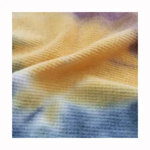 small waffle fabric tie dye 95%polyester 5%spandex hacci knitted fabric