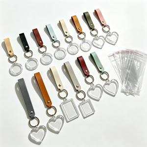 <span class=keywords><strong>Portachiavi</strong></span> con Cornice Fotografica in Acrilico Trasparente Fai-da-Te, Cinturino in Pelle PU, Cornice Portatile per Foto, Regalo Aziendale Promozionale - Product Image 1