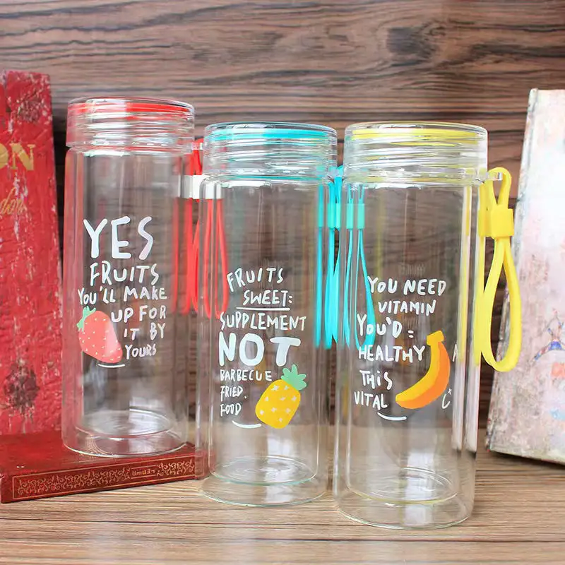 Amazon Top Seller 300ml Glass Tumbler Clear Colorful Glass Water Bottles Transparent Glass Fruit Juice Tumbler Cups