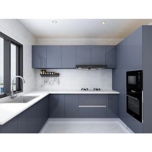 Armario de Cocina lacado, moderno estilo europeo, color gris oscuro - Product Image 1