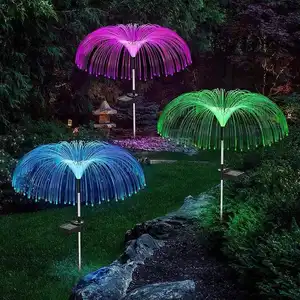 Solar Waterproof Fiber Optic Jellyfish Led Lights Plug-in Lawn Garden Decorative Lights