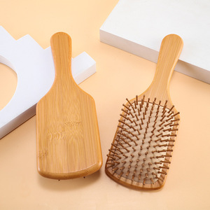 หวีแผ่นนวดไม้ไผ่ หวีผมอเนกประสงค์ทรงสี่เหลี่ยมหรูหราสำหรับใช้ในบ้าน - Product Image 5