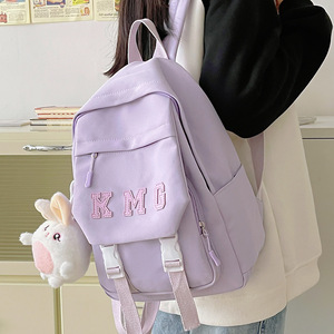 <b>Backpack</b> For Girls 15 Inches Letter Design <b>School</b> Education Large Capacity Soft Handle Interior Zipper Pocket - Product Image 4