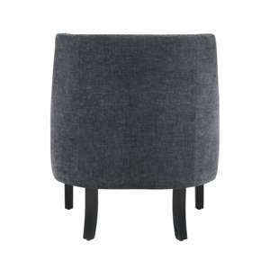 DB Modern Traditional Solid <b>Wood</b> Accent Chair 1pc Black Chenille Upholstery <b>Button</b> Tufted Sherpa for Home Office Furniture - Product Image 6