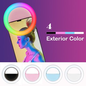 Mini éclairage Ring Light à Led avec Clip pour téléphone Portable, lumière de couleur rose, pour Selfie, <span class=keywords><strong>Tik</strong></span> <span class=keywords><strong>Tok</strong></span> RG01 - Product Image 4